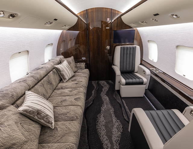 Newly refurbished Global with custom divan and chairs
