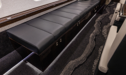 Custom credenza modification in Global refurbished by Duncan Aviation