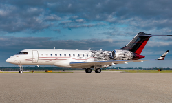 Newly painted Global with custom paint in white with black and red accents